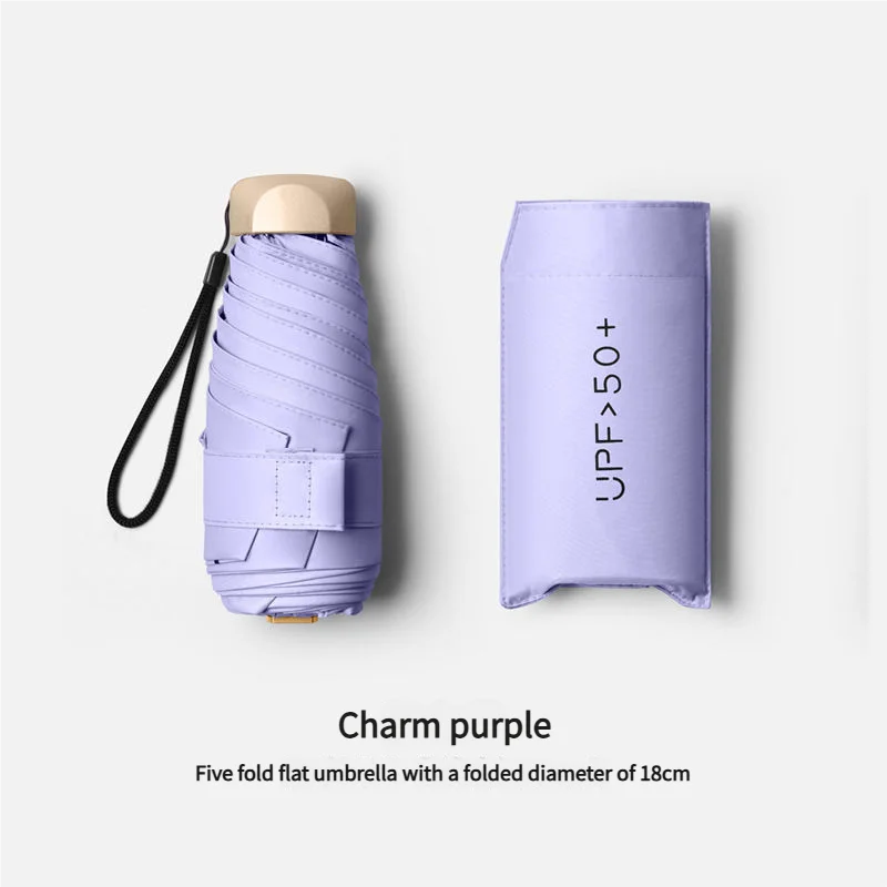 Guarda chuva Manual de Borracha, Resistente, 8 Varetas, UV, Dobrável, MDUG