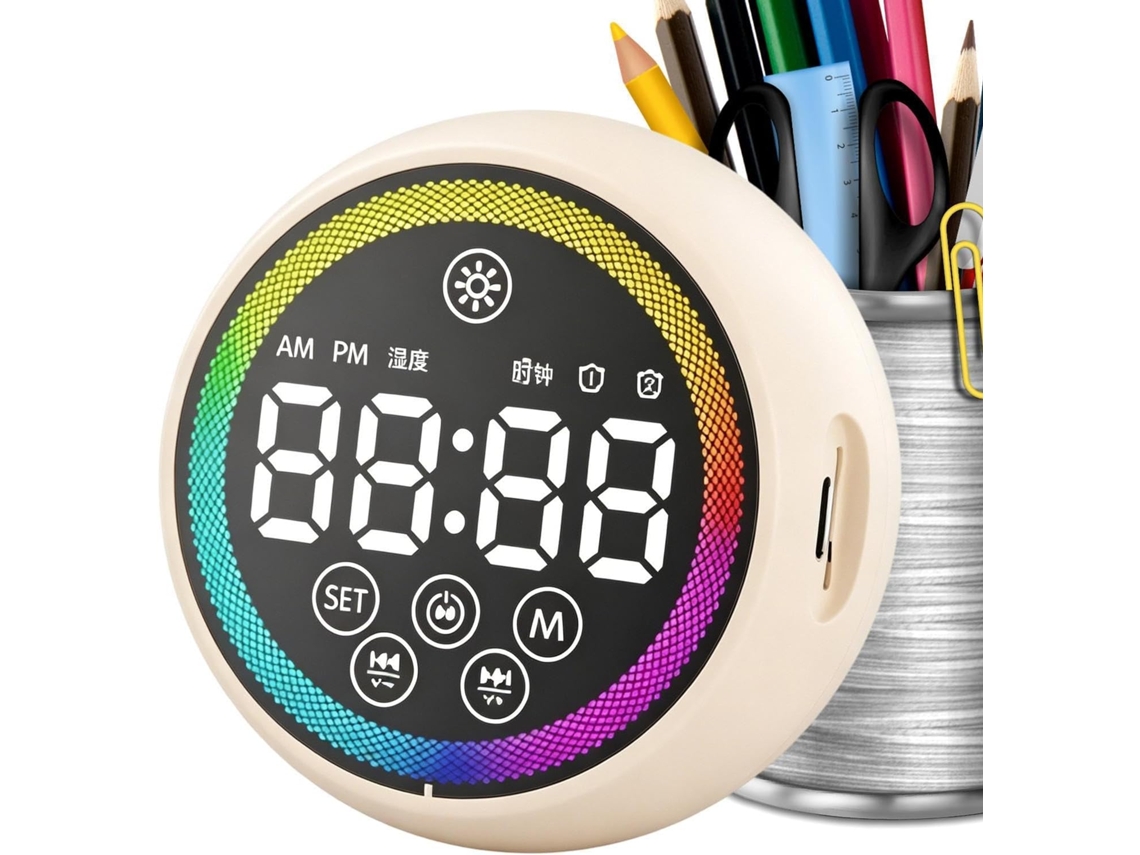 Despertador Digital Portátil Com Visor Led E Som Potente