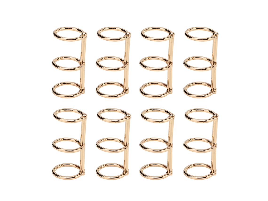 Anéis De Binder Reutilizáveis De Metal Eletroplatado Dourado Para Livros, Cadernos, Folhas Soltas E Diy
