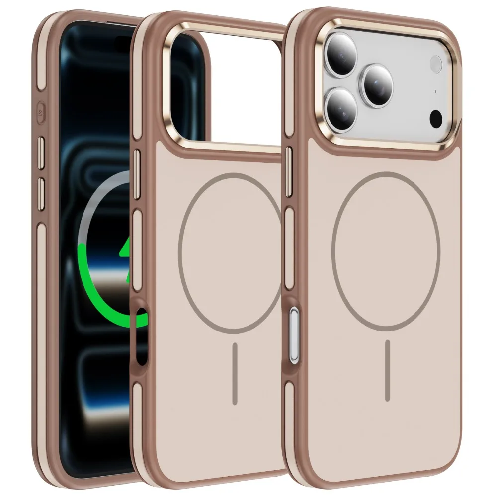 (dourado, Iphone 17) Capa Para Celular Com Suporte Para Carro, Resistente A Impactos, Compatível Com Carregamento Sem Fio Magsafe.