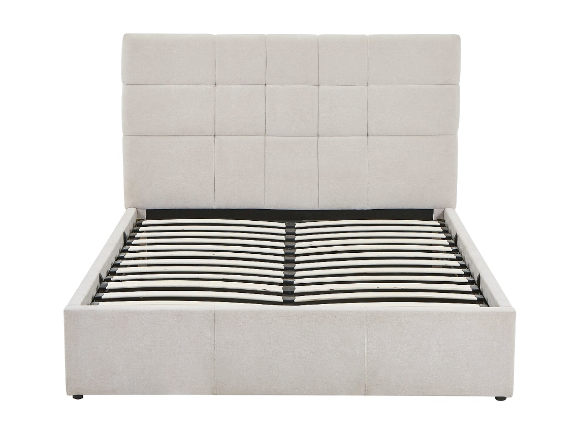 Cama Com Cofre Hopeya Pascal Morabito Bege 140 X 190 Cm Sem Colchã£o Com Estrado