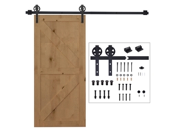 Kit Trilho Porta Correr 200cm Aço Carbono Preto
