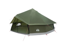 Vidaxl Barraca Tipi Verde-azeitona 600 X 600 X 350 Cm Poliéster E Aço