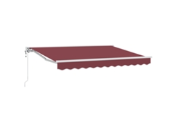 Toldo Retrátil Para Sol Vidaxl Bordô Tecido (250x200 Cm)