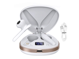 Aetheria fone de Ouvido Bluetooth Sem Fio Tws Controle Táctil Estéreo Esportivo Branco Pérola