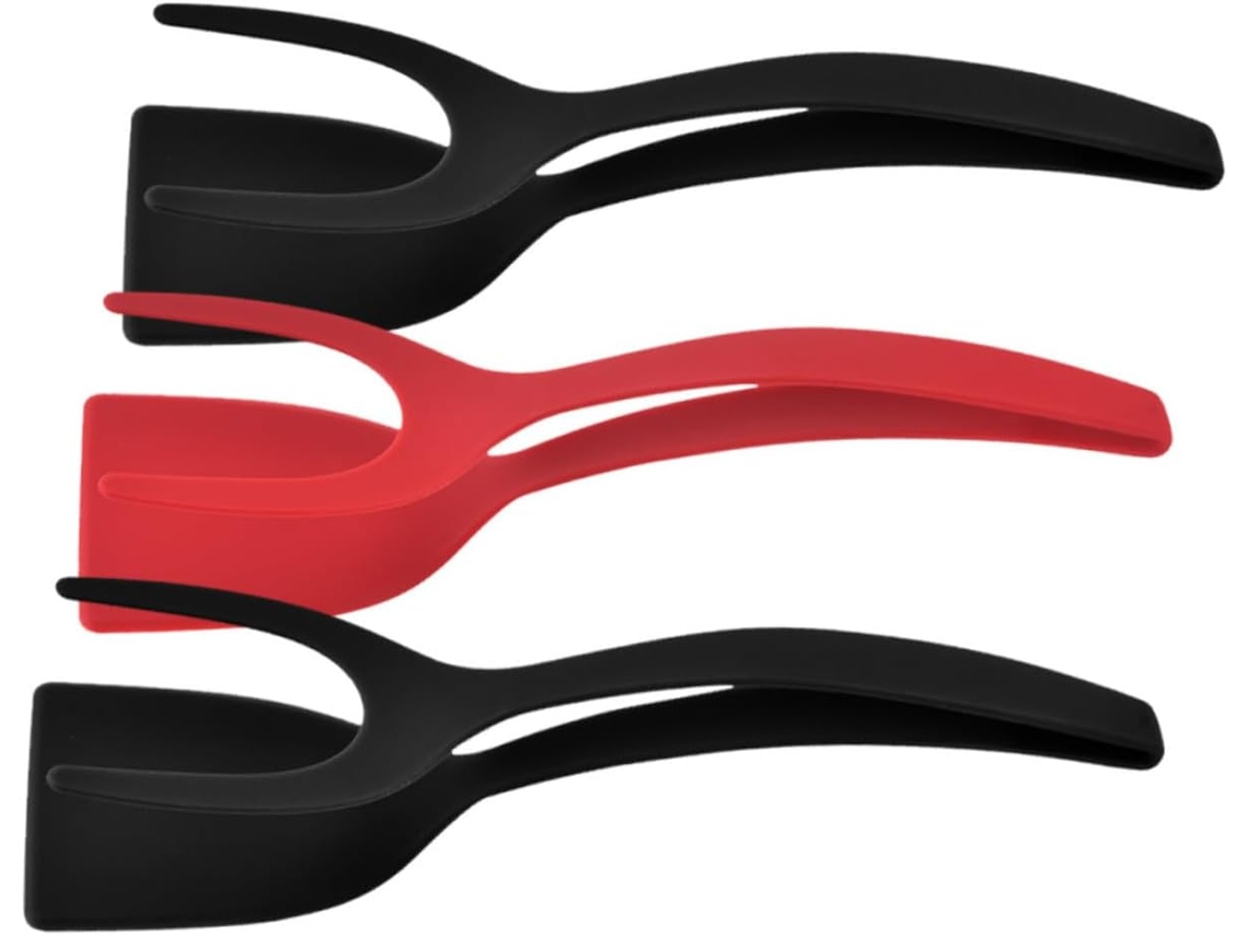 Conjunto De 3 Peças Pinças Multifuncionais Silicone Sosoport Com Cabeça Antiderrapante, Espátula E Pinças De Cozinha