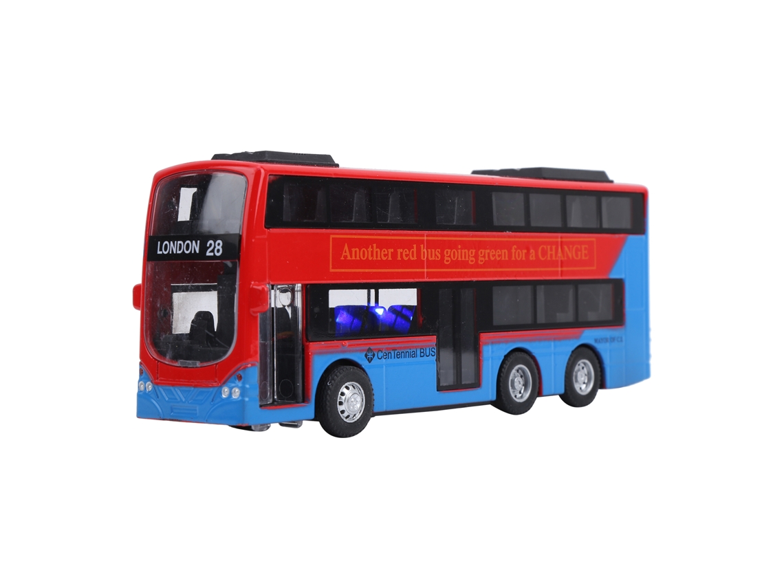 Modelo De Ônibus De Dois Andares 1:90 Com Luz E Som, Brinquedo De Veículo Para Crianças (vermelho)