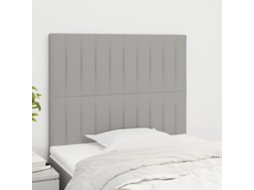 Vidaxl Cabeceira Cinza Claro 90x5x118/128 Cm Tecido