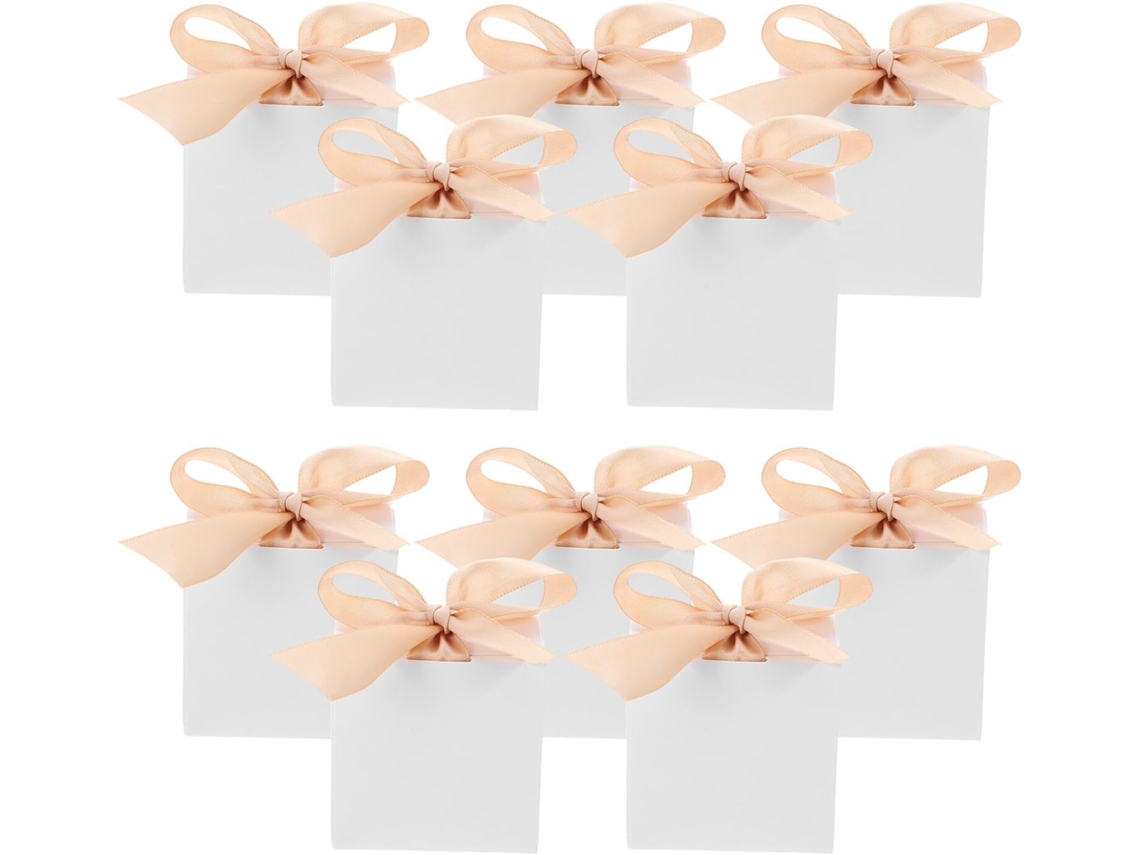 50 Caixinhas De Presente Brancas Pequenas Com Fita, Caixas De Doces Para Festas, Casamentos, Aniversários E Chás De Bebê