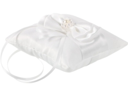 Almofada Porta Alianças para Daminhas, Cerimônia de Casamento, Cetim, com Laço, Acessório CHABERLU