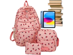 Mochila Escolar De Morango Para Meninas Conjunto De Mochila, Mochila Infantil, Bolsa De Ombro Para Gokoco