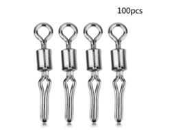 100 Conectores Rotativos Aço Inox Pesca 10