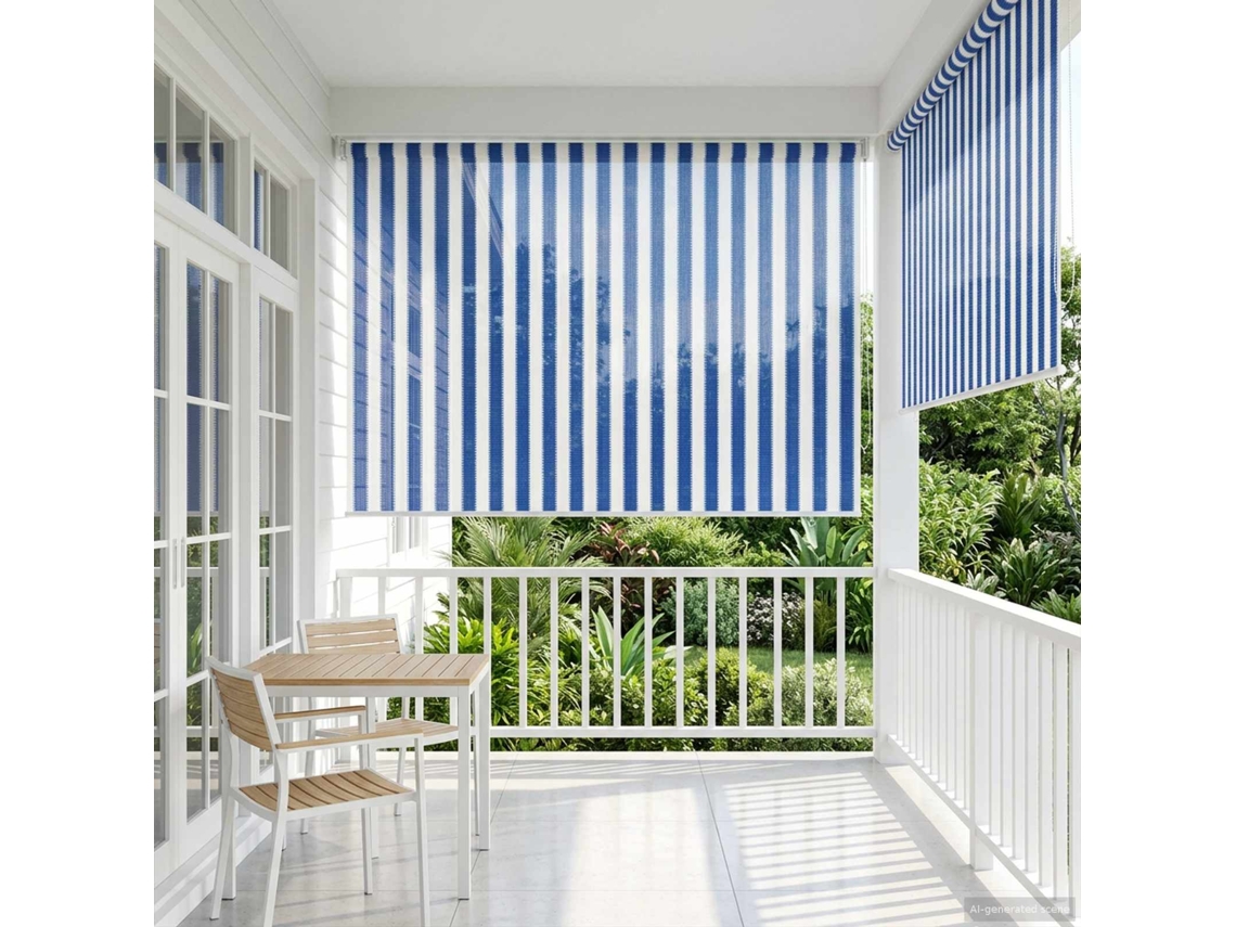 Vidaxl Persiana Rolô Externa Com Bloco De 90% Uv 120 X 230 Cm Hdpe