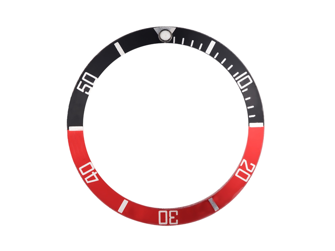 Anel De Bezel De Relógio Alumínio Loop Substituição Preto Vermelho