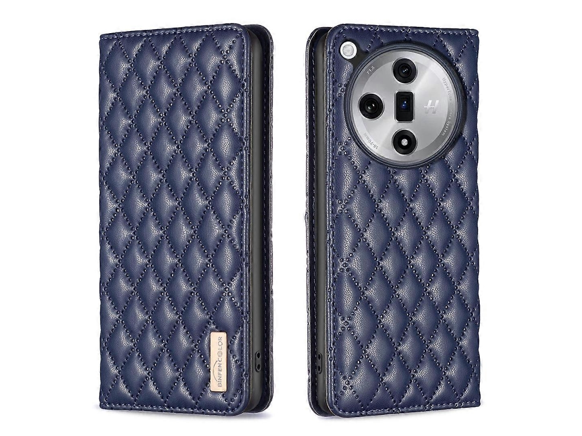 Capa De Celular Flip Magnética Em Couro Com Padrão De Diamante Para Oppo Find X7 Ultra