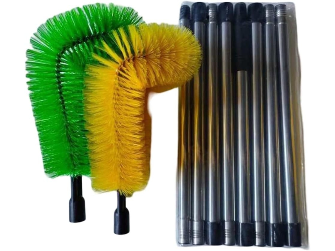 Escova De Limpeza Calhas Ajustável Fabuletta, Removedor De Detritos Telhado Extensível 3 Metros Com Ângulo Flexível, Kit