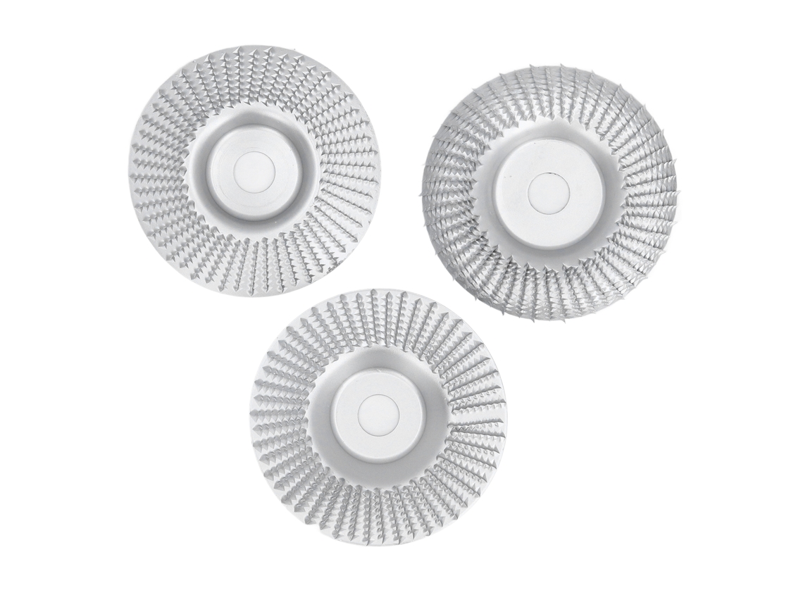 Conjunto De 3 Discos De Achatamento Em Madeira Para Esmerilhadeira Angular, Aço Carbono, Diâmetro 100mm, Id 16mm, Prata