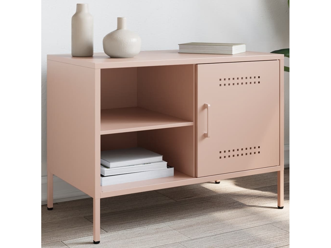 Vidaxl Móvel De Tv 68x39x50,5 Cm Aço Rosa