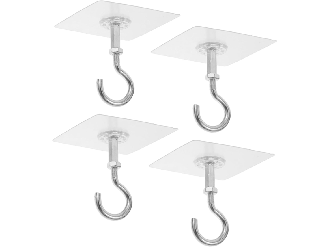 Conjunto de 4 Ganchos Adesivos para Teto, Ideais para Pendurar Plantas, Sinos de Vento e Decorações. SFUSHOS