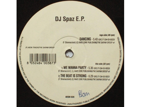 Vinil Dj Spaz Ep Aeon Tracks