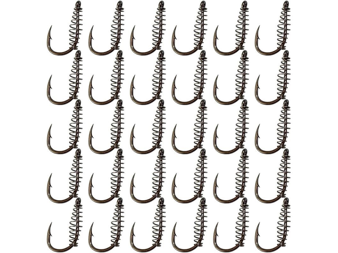 30 Anzol De Pesca Com Mola De Aço Inoxidável Twist Lock Com Barba Para Pesca Eficiente