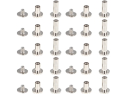 Conjunto de 30 parafusos metálicos League de 8 mm para correntes, álbuns e projetos de bricolagem, parafusos planos multifuncionais.