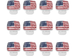 Puxadores E Maçanetas Quadradas Para Armários De Cozinha, Conjunto De 12 Peças, Com A Bandeira Americana Em Estilo Retrô