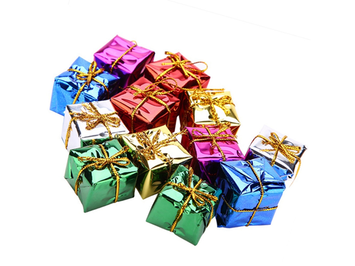 12pcs Caixa Presente Pingente Decoração Pendente Para Árvore De Natal