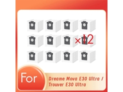 Conjunto De 12 Sacos Para Aspirador Pó E30 Ultra / Trouver Ultra. Acessórios Duráveis ​​e Alta Qualidade.