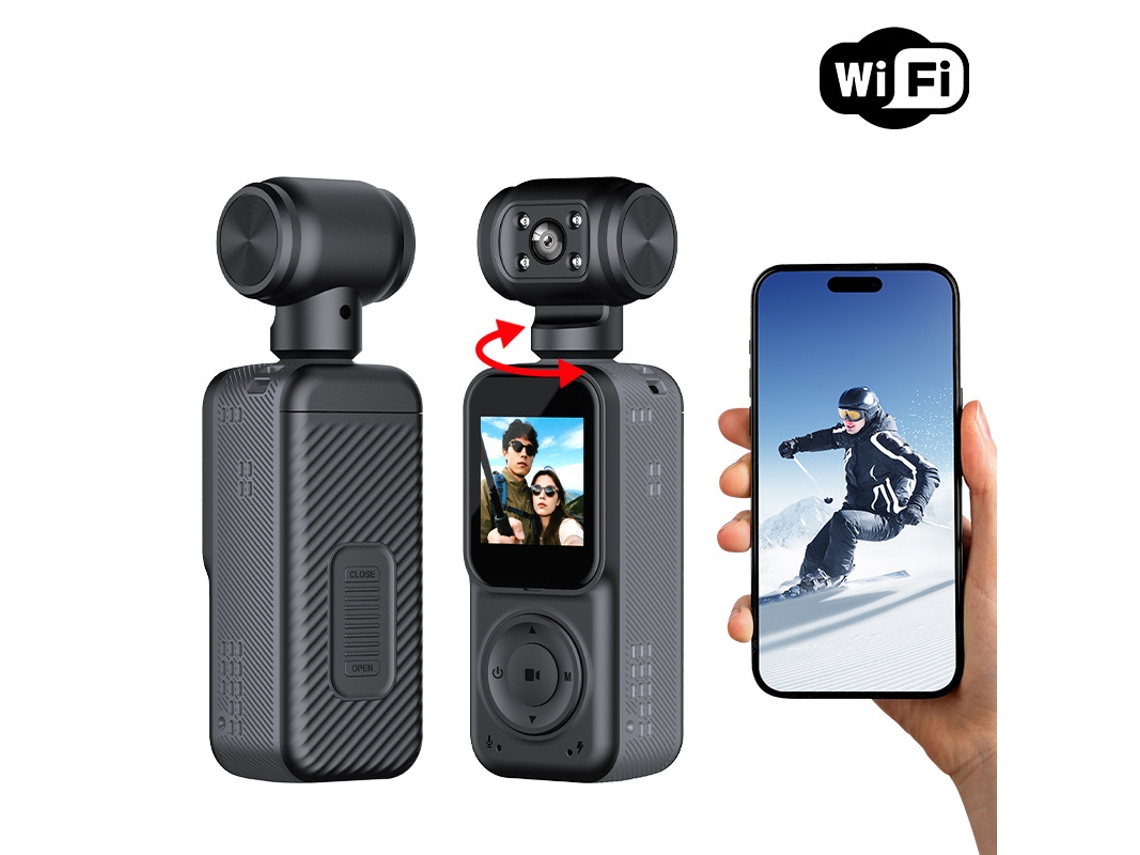 Câmara Digital Q5 4k Ligação Wi fi Modo Noturno Tela Hd Rotação de 180° para Vlog Desporto com Memória 32gb Portátil Exterior Compacta Viag STELASPLEN