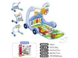 Brinquedo 2 em 1 para Bebês: Andador Multifuncional com Pedais e Piano.harpa do Sol Floresta Alegre Azul CHENNNLS
