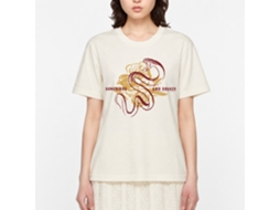 Rockinstone Hunger Games Movie Bird And Snake Overlay Solid Natural Adult T-shirt Size:m