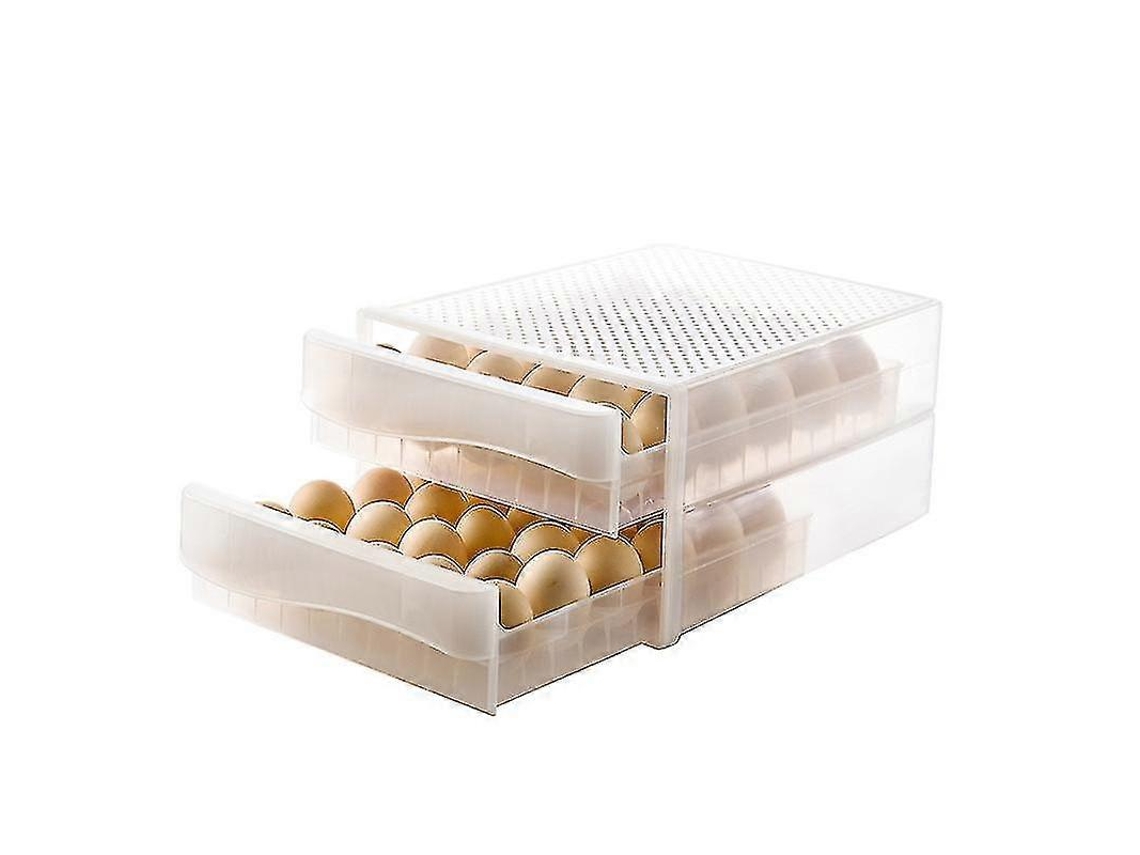Organizador De Ovos, 60 Compartimentos, Transparente, Adequado A Geladeira, Para Organização Doméstica Na Cozinha E Bancada