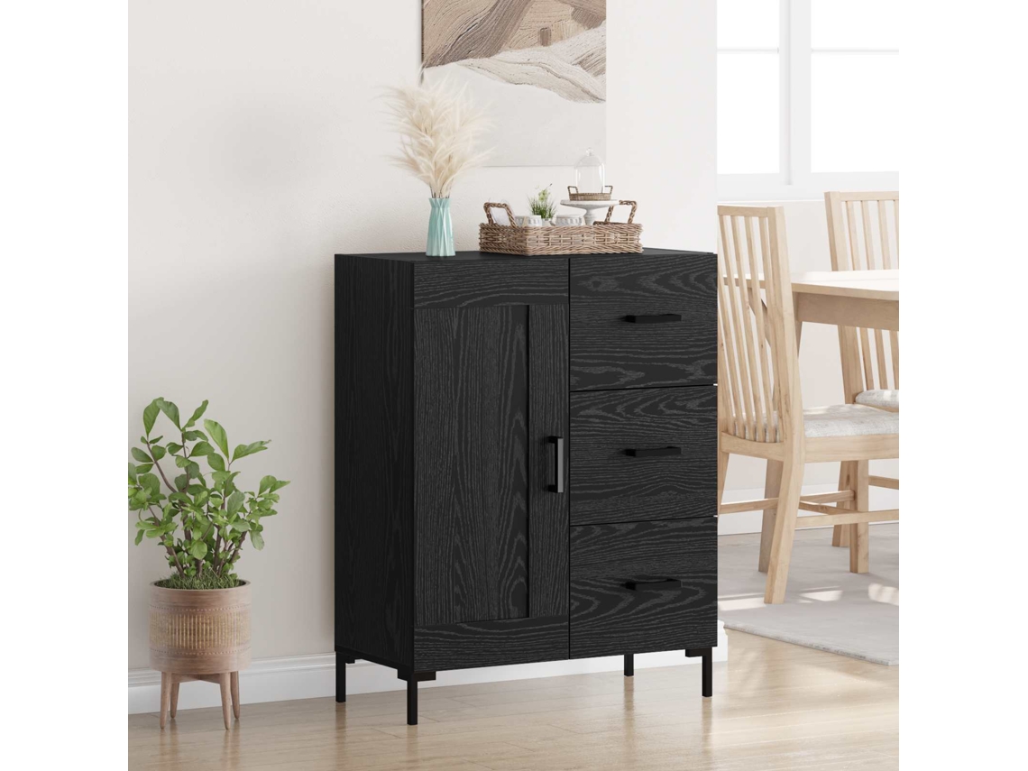 Vidaxl Buffet Carvalho Preto 69.5 X 34 X 90 Cm Derivados De Madeira