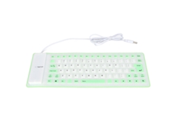 Teclado Usb Con Cable de Silicona Sellado, Ligero, Portátil, Silencioso, Suave, Cómodo, 85 Teclas, Verde para Pc