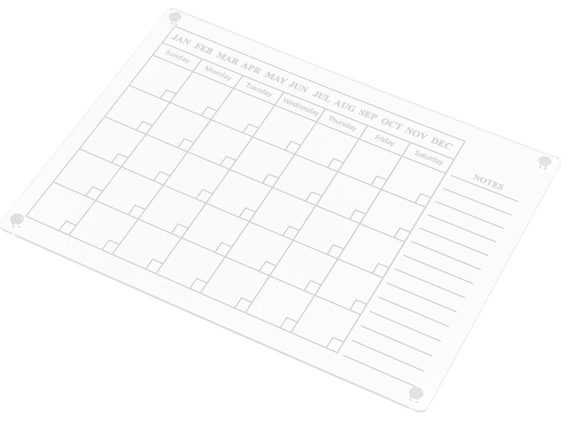 Calendrier Magnétique Surface Lisse E Réutilisable Effaçable À Sec En Acrylique Tableau Blanc Aimanté Pour