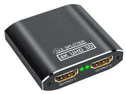 Divisor 4k Hdmi Switch Hdmi Divisor Hdmi De Alumínio 1 Entrada 2 Saída Exibição Simultânea 4k 30hz 3d Uhd 1080p Para Xbox Ps3 Ps4 Roku Bestvite
