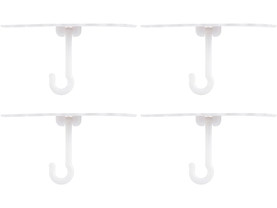 Conjunto De Ganchos Adesivos Para Suporte Mosquiteiro, Superfície Lisa E Acabamento Em Plástico De Alta Qualidade, Fácil