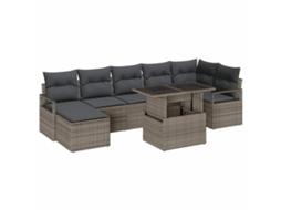 Maison Exclusive - Conjunto De Sofá De Jardim 8 Unid. Cinzeto Vime Pe