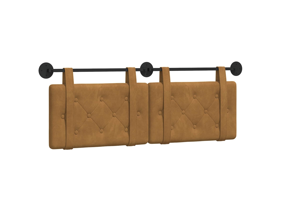 Conjunto 1 Cabeceira Suspensa Vidaxl Castanho Veludo (150 X 55 X 5 Cm)