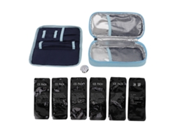 Mala térmica para insulina portátil com termômetro isolada para caneta de viagem azul S/MARCA