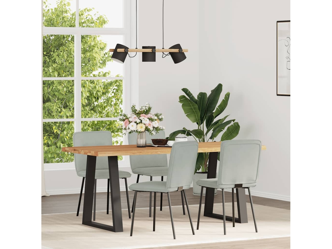 Vidaxl Cadeiras De Jantar 4 Pcs Veludo Cinzento-claro