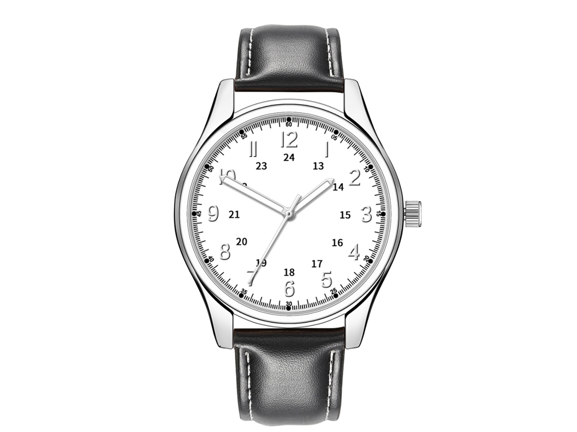 Relógio de Pulso Masculino de Moda com Pulseira de Couro Pu Analógico Quartzo 4