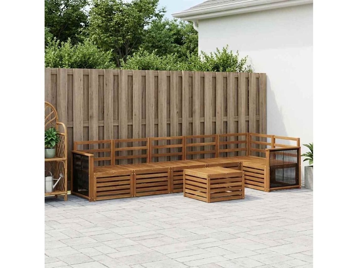 Vidaxl Conjunto De Sofás Para Exterior 6 Unid. Natural