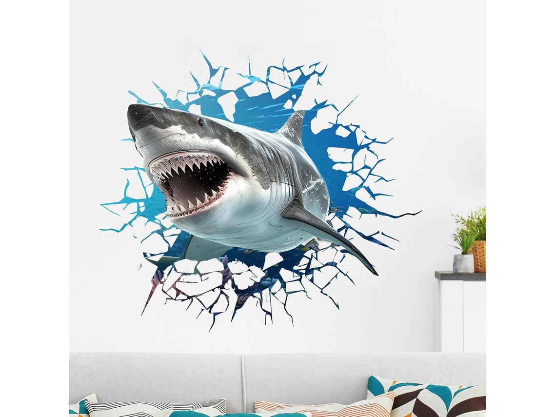 Jm Life Adesivos Muraux Requins Animaux Marins Fenêtre Salão Decoração De Casa