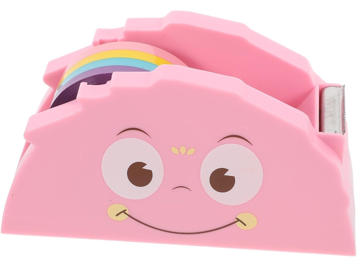 Dispensador De Fita Adesiva Crafthrou Com Estampa Monstrinho Rosa, 1 Conjunto Com Fita Adesiva, Portátil, Plástico E