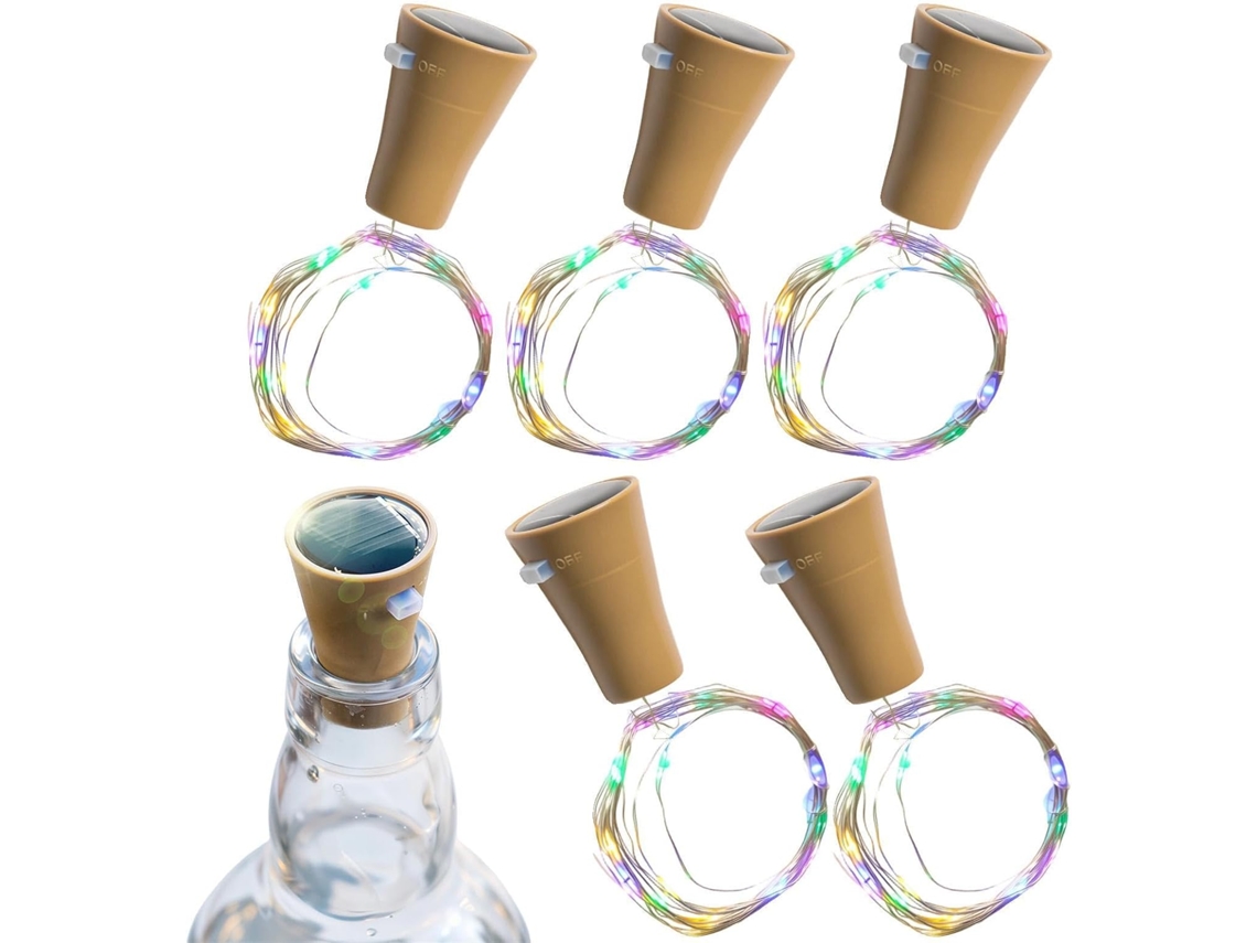 Conjunto De 6 Rolhas Garrafa Vinho À Prova D'água Com Decoração Led