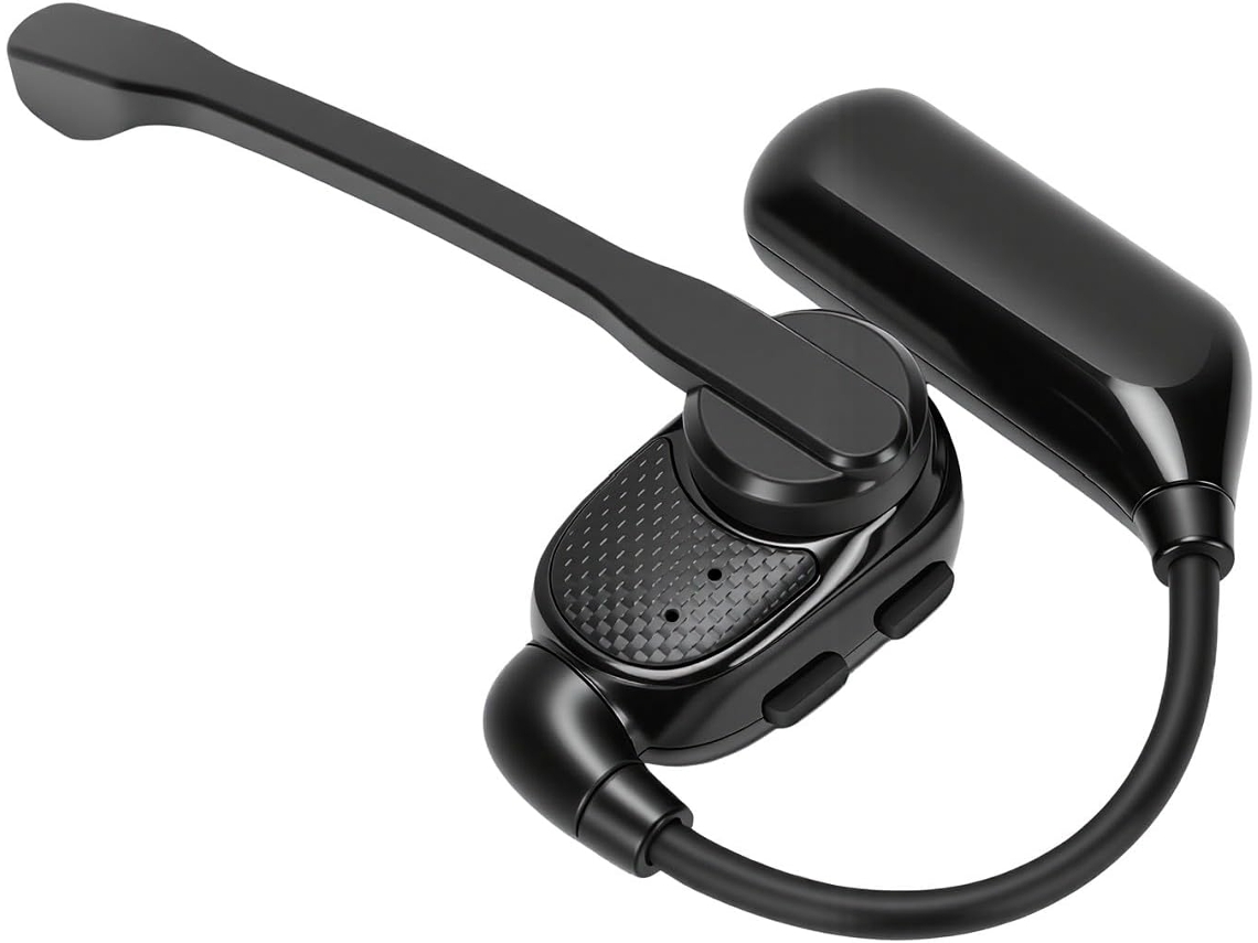 Fone De Ouvido Bluetooth Com Gancho Auricular Giratório E Microfone Magnético Removível Para Chamadas De