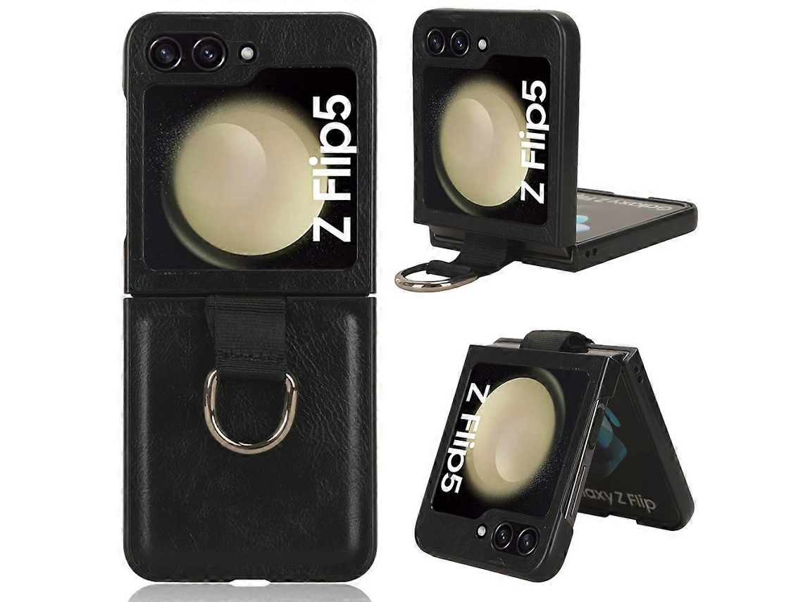 Capa De Celular De Couro Sintético Ring Para Samsung Galaxy Z Flip5