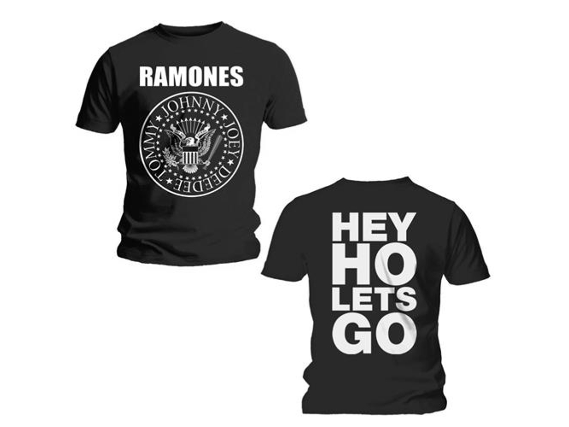 T-Shirt ROCK OFF Ramones - Hey Ho (Front & Back) Preto (Tamanho: XXL)